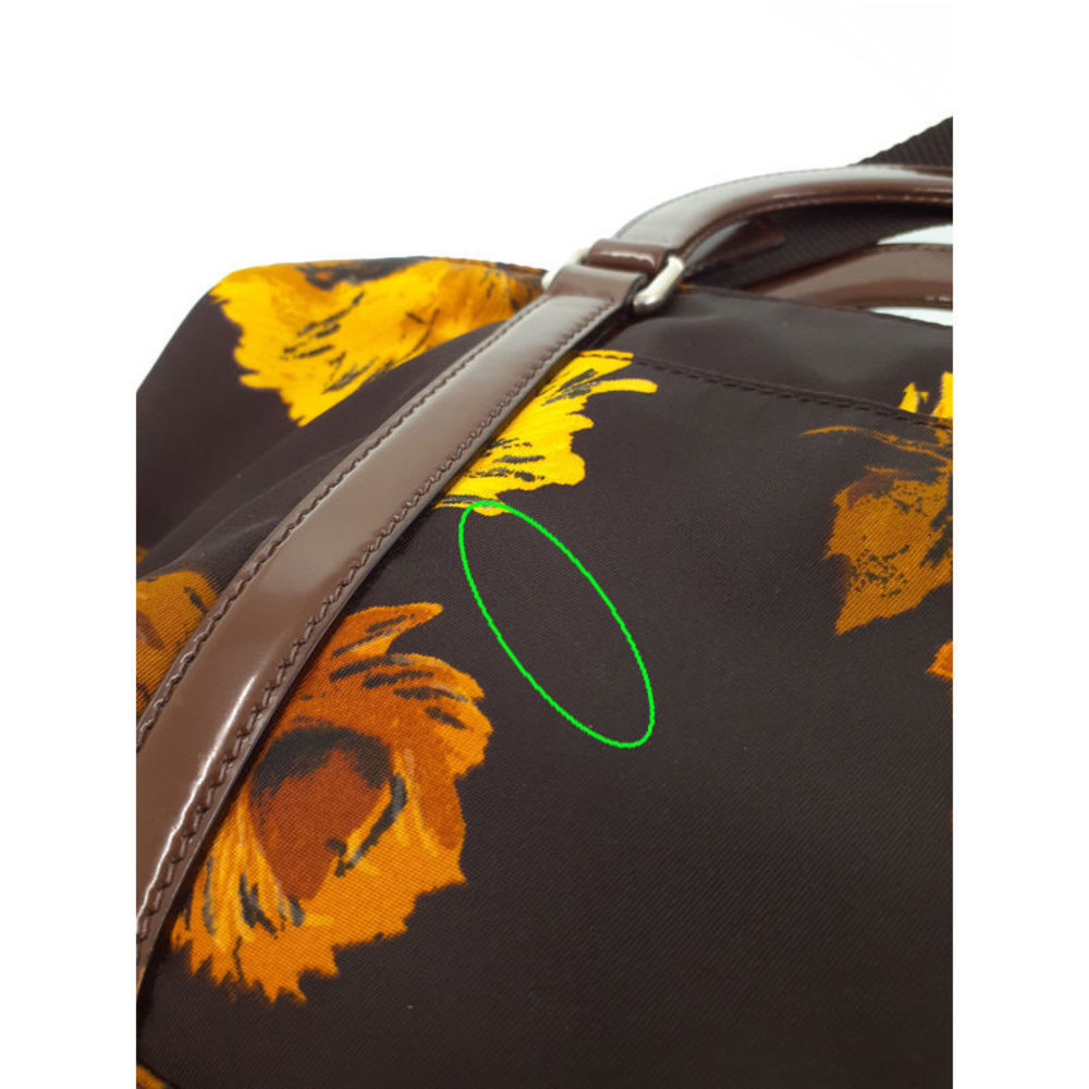 Prada Flower Pattern Handbag Brown - image 6